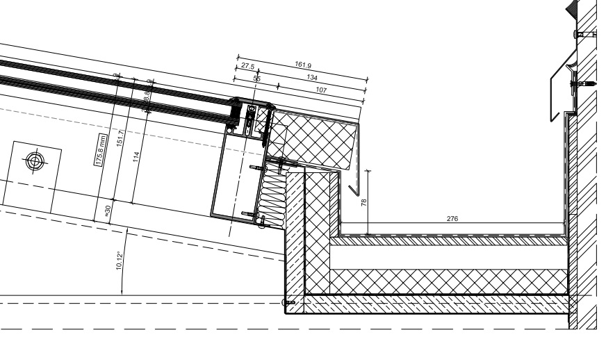 Üvegtető alsó csomópont